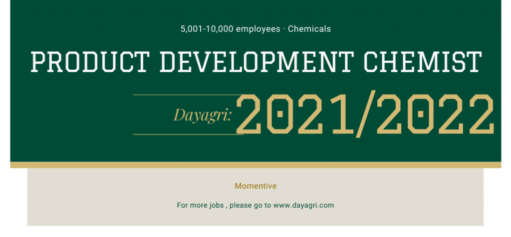 Momentive Product Development Chemist Agriculture