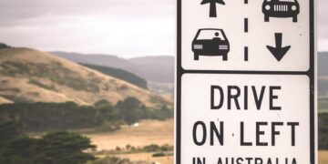Drive On left street signage