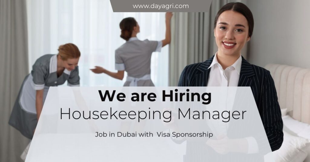 Housekeeping Manager Job in UAE (Visa Sponsorship Available)