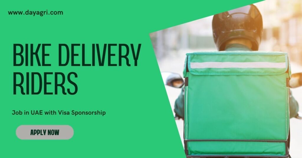 Bike Delivery Riders Job in UAE with Visa Sponsorship