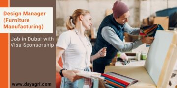 Design Manager (Furniture Manufacturing) Job in Dubai with Visa Sponsorship