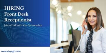 Front Desk Receptionist Job in UAE with Visa Sponsorship