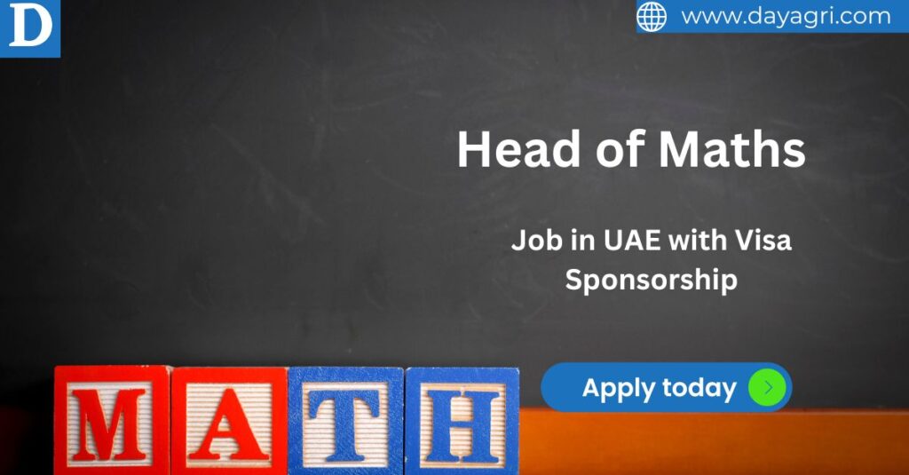 Head of Maths Job in UAE with Visa Sponsorship