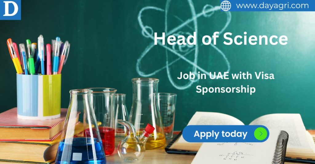 Head of Science Job in UAE with Visa Sponsorship