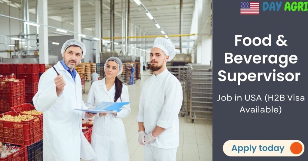 Seasonal Food & Beverage Supervisor Job in USA (H2B Visa Available)